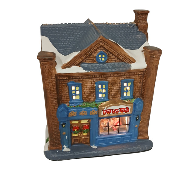 Holiday Time Toys for Tots House Light-Up Christmas Village Building Tested Work - Picture 1 of 10